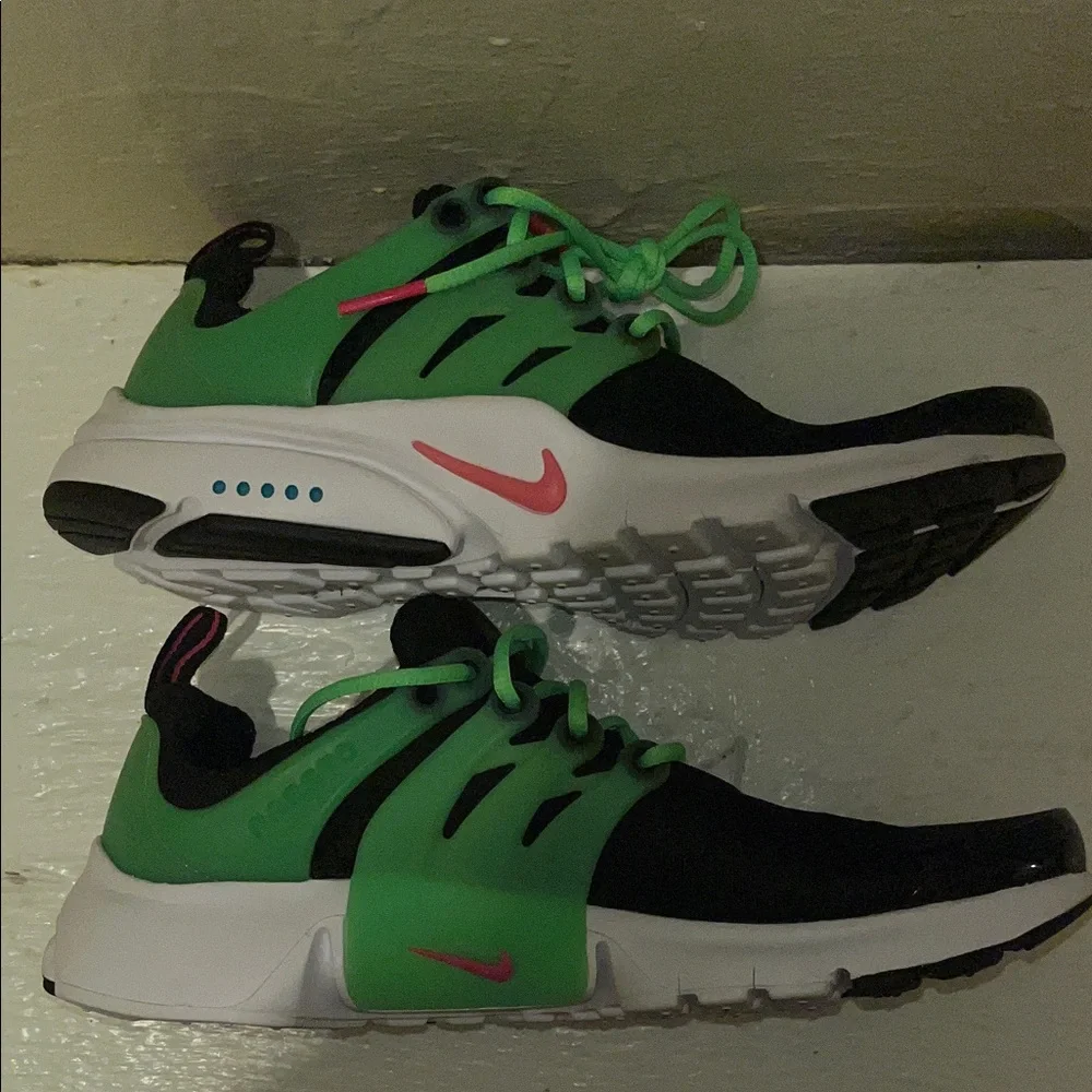 Nike Air Presto Black Hyper Pink Green Kids Running Shoes